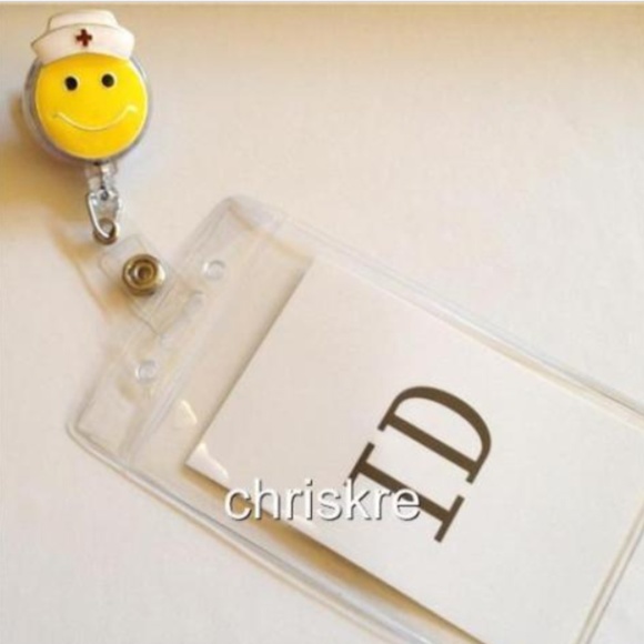 Nursing ID Holder Retractable Lanyard Smiley Emoji - Picture 3 of 3